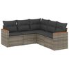 vidaXL Set Divano da Giardino 5 pz con Cuscini Grigio in Polyrattan
