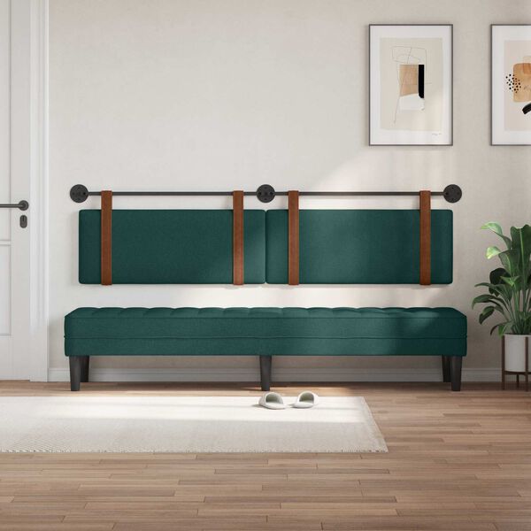 vidaXL Testata appesa Verde Scuro 210 x 55 x 5 cm PU Antico