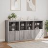 vidaXL Credenza con Luci LED Grigio Sonoma 202x37x100 cm