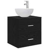 vidaXL Mobiletto con Lavabo a Parete Rovere Nero 49,5 x 35 x 63 cm