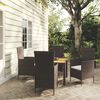 vidaXL Set da Pranzo da Giardino 5 pz con Cuscini in Polyrattan Nero