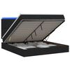 vidaXL Letto Ottomano con Materasso e LED Nero 140 x 190 cm Tessuto