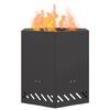 vidaXL Focolare Senza Fumi Nero 48 x 48 x 51 cm Acciaio