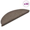 vidaXL Tappetini per scale autoadesivi 30 pz 56x17x3 cm beige semicircolari