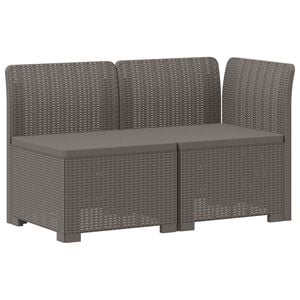 vidaXL Divano da Giardino a 2 Posti Aspetto Rattan PP Grigio Chiaro