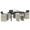 vidaXL Set da Pranzo per Giardino 5 pcs Grigio chiaro polyrattan