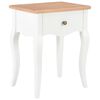vidaXL Comodino Bianco e Marrone 40x30x50 cm in Legno Massello di Pino