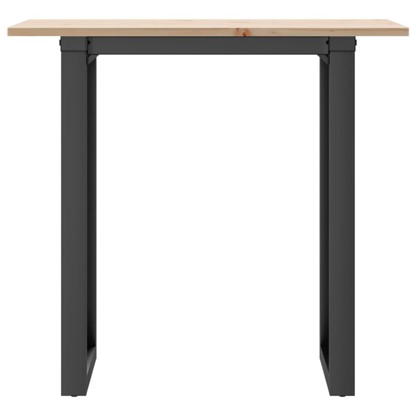 vidaXL Tavolo da Pranzo Telaio a O 80x50x75 cm Legno Pino e Acciaio