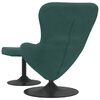 vidaXL Sedia Egg con Pouf Verde Scuro 63 x 73 x 90 cm Velluto
