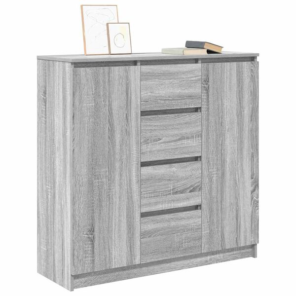 vidaXL Credenza con Cassetti Grigio Sonoma 100,5x35x98,5 cm Truciolato