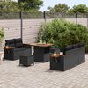 vidaXL Set Divano da Giardino con cuscino 8 pcs Nero