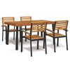 vidaXL Set Pranzo da Giardino 5 pz Legno Massello di Acacia e Metallo