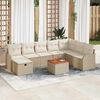 vidaXL Set Divano da Giardino con cuscino 9 pcs Beige Poly Rattan