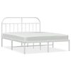 vidaXL Giroletto con Testiera Metallo Bianco 150x200 cm