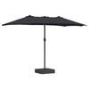 vidaXL Ombrello da giardino Nero 385 x 209 x 244 cm Tessuto