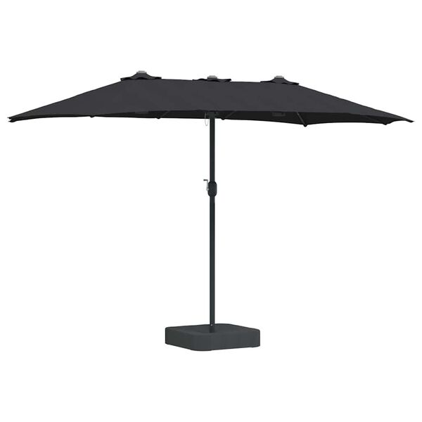 vidaXL Ombrello da giardino Nero 385 x 209 x 244 cm Tessuto