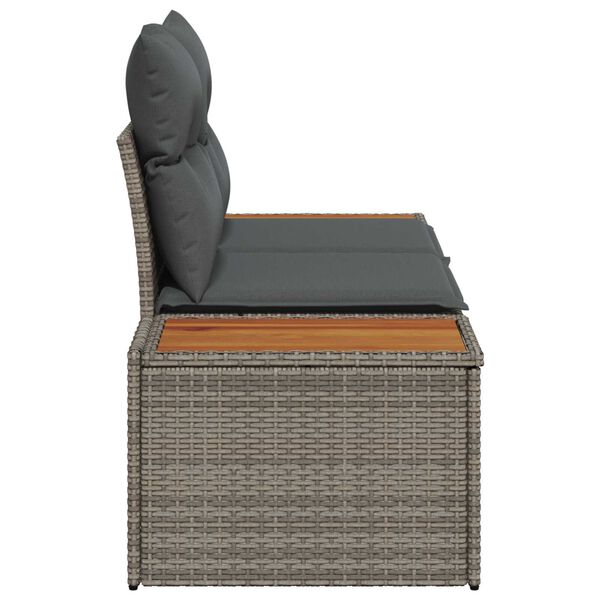 vidaXL Divano da giardino Grigio 184 x 62 x 85cm polyrattan