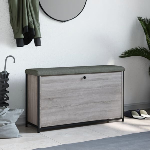 vidaXL Panca Portascarpe Cassetto Ribaltabile Grigio Sonoma 102x32x56