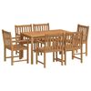 vidaXL Set da pranzo da giardino 7 pz 140x80 cm in legno massello di teak