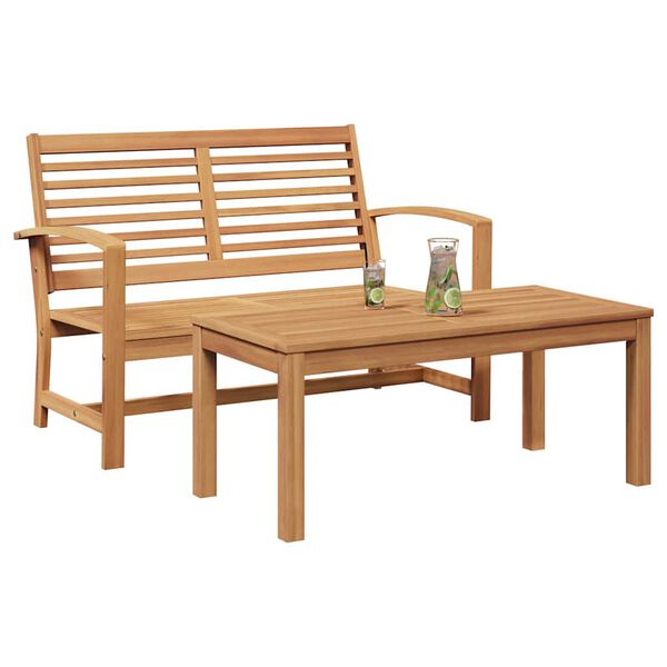 vidaXL Set Divano da Giardino Naturale Legno massello di teak