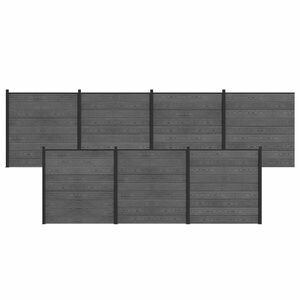vidaXL Set di Recinzione 7 pz 1218 x 186 cm WPC e Alluminio Grigio