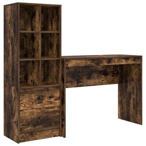 vidaXL Scrivania Rovere fum&eacute; 145,5 x 40 x 127 cm 2 pz