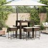 vidaXL Set Bar da Giardino 7 pz con Cuscini in Polyrattan Marrone