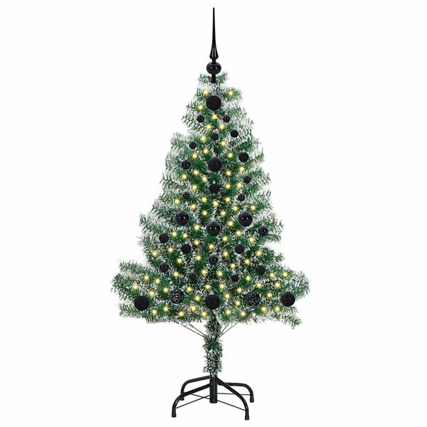 vidaXL Albero di Natale Artificiale Imbiancato con Luci LED 120 cm