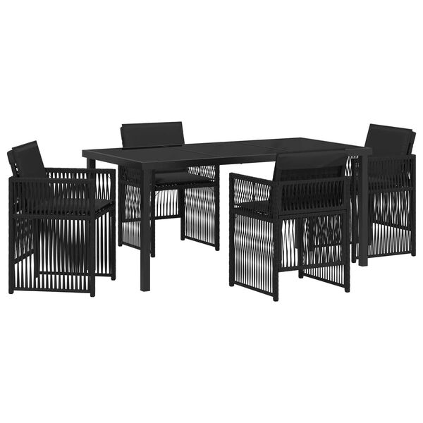 vidaXL Set da Pranzo per Giardino 5 pcs Nero