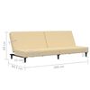 vidaXL Divano Letto a 2 Posti Crema in Velluto