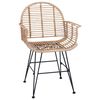 vidaXL Sedia da pranzo 2 pcs Naturale 57 x 54.5 x 85 cm Rattan e Ferro