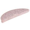 vidaXL Tappetini per scale 30 pz 56x17x3 cm rosa chiaro semicircolari