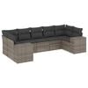 vidaXL Set Divani da Giardino 7 pz con Cuscini Grigio in Polyrattan