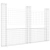 vidaXL Gabbione a U con 3 Pali in Ferro 260x20x200 cm