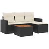 vidaXL Set Divani da Giardino 5 pz con Cuscini in Polyrattan Nero
