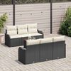 vidaXL Set Divano da Giardino con cuscino 7 pcs Nero polyrattan