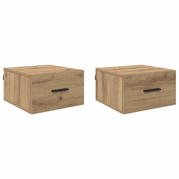 vidaXL Armadio da Notte 2 pcs rovere artigianale 35 x 35 x 20 cm