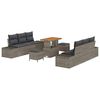 vidaXL Set Divano da Giardino 9 pz Grigio polyrattan
