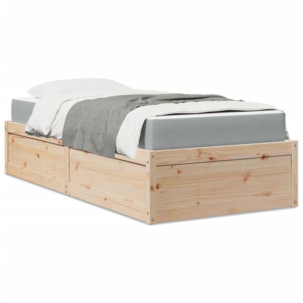 vidaXL Letto con Materasso 100x200 cm in Legno Massello di Pino
