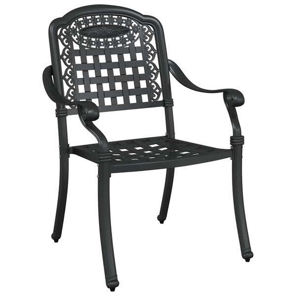 vidaXL Set di Tavolo da Giardino 3 pcs Nero Alluminio pressofuso