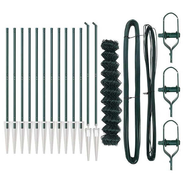 vidaXL Palo della recinzione Verde 1 x 25 m (maglia 60 x 60 mm)