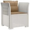 vidaXL Poltrona a 1 Posto con Cuscini Aspetto Rattan PP Bianco
