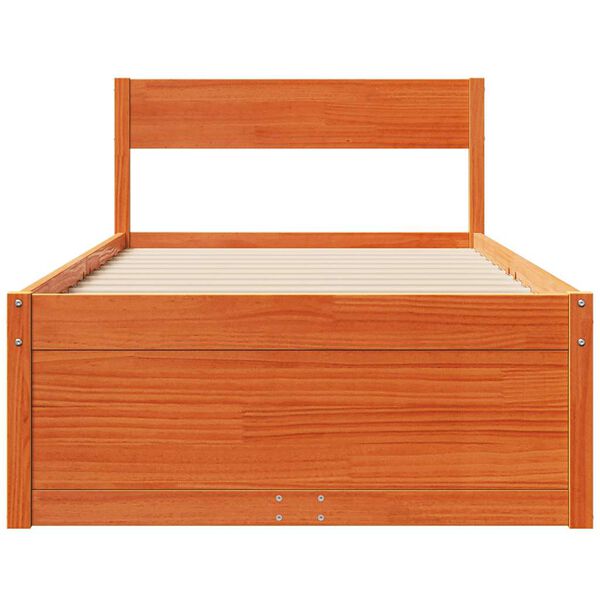 vidaXL Letto senza Materasso Marrone Cera 100x200 cm in Legno di Pino