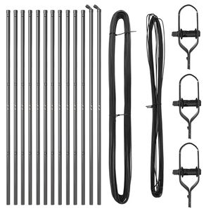 vidaXL Pali per Recinzione 13 pcs Grigio Ø32mm 210 cm Acciaio zincato