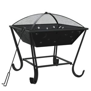 vidaXL Braciere con Attizzatoio 50 cm XXL in Acciaio