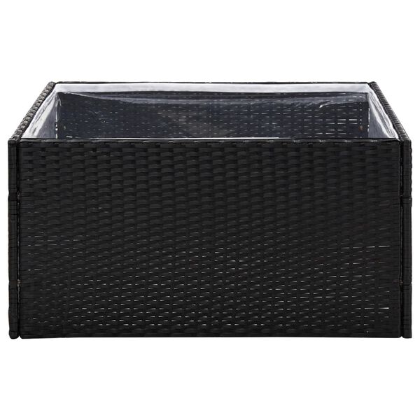 vidaXL Fioriera da Giardino Nero 80x80x40 cm in Polyrattan