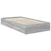 vidaXL Letto con Contenitore con testiera Grigio Sonoma 100 x 200 cm