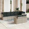 vidaXL Set Divano da Giardino 8pz con Cuscini Grigio Chiaro Polyrattan