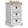 vidaXL Comodino Corona Bianco 35 x 32,5 x 58 cm Pino massello