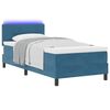 vidaXL Letto a Sorgente LED Blu Scuro 100 x 200 cm Velluto